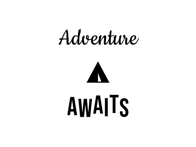 Adventure AWAITS — hand-lettered SVG cut file