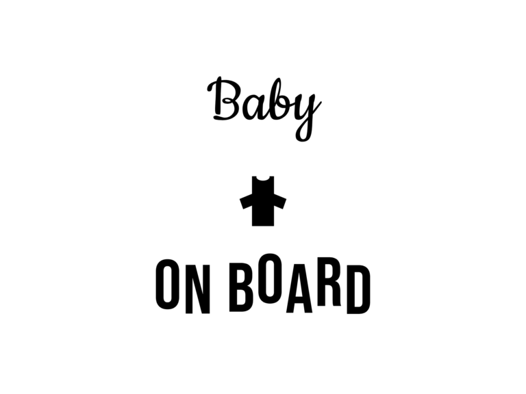 Baby ON BOARD — hand-lettered SVG cut file