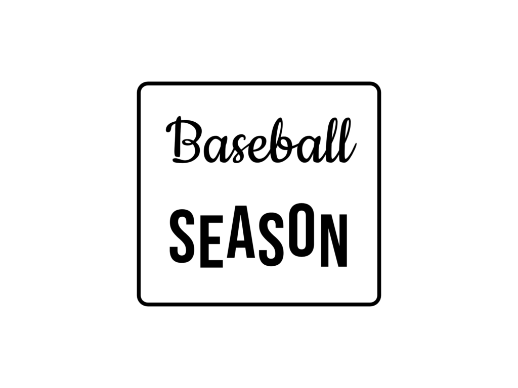 Baseball SEASON — hand-lettered SVG cut file