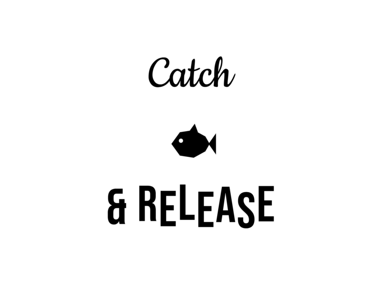 Catch & RELEASE — hand-lettered SVG cut file