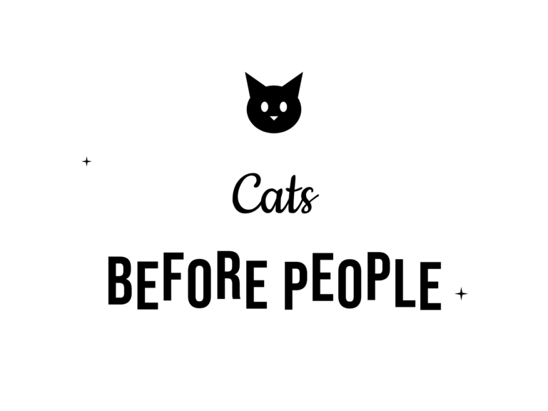 Cats BEFORE PEOPLE — hand-lettered SVG cut file