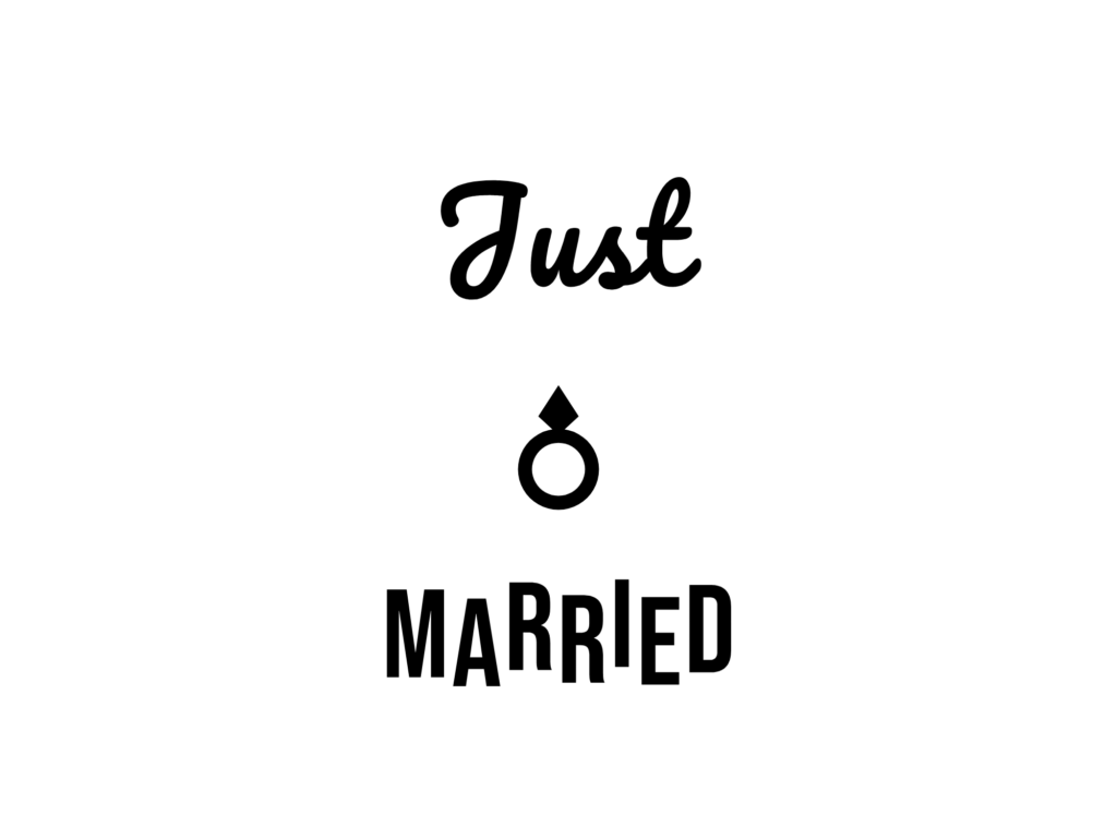 Just MARRIED — hand-lettered SVG cut file
