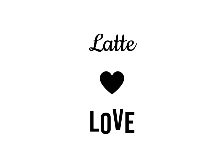 Latte LOVE — hand-lettered SVG cut file