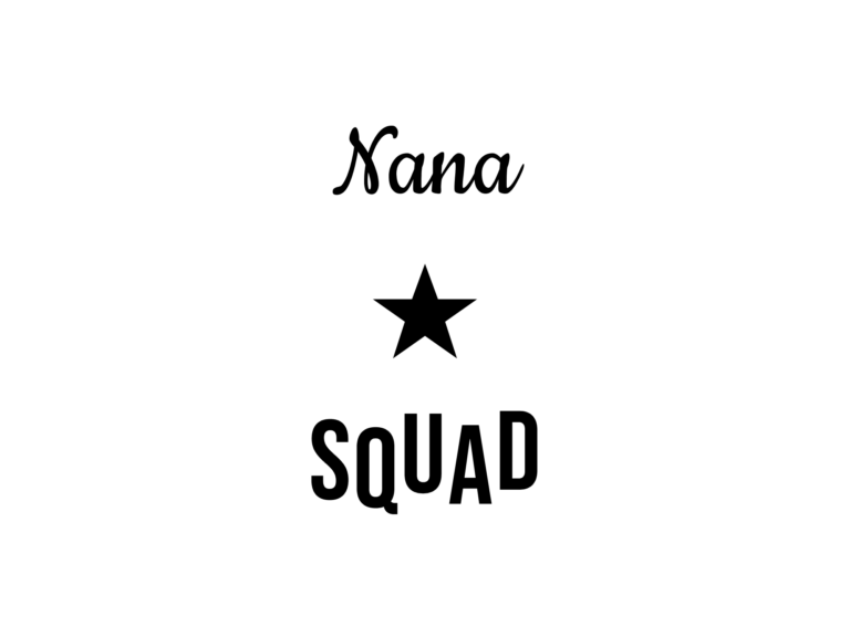 Nana SQUAD — hand-lettered SVG cut file