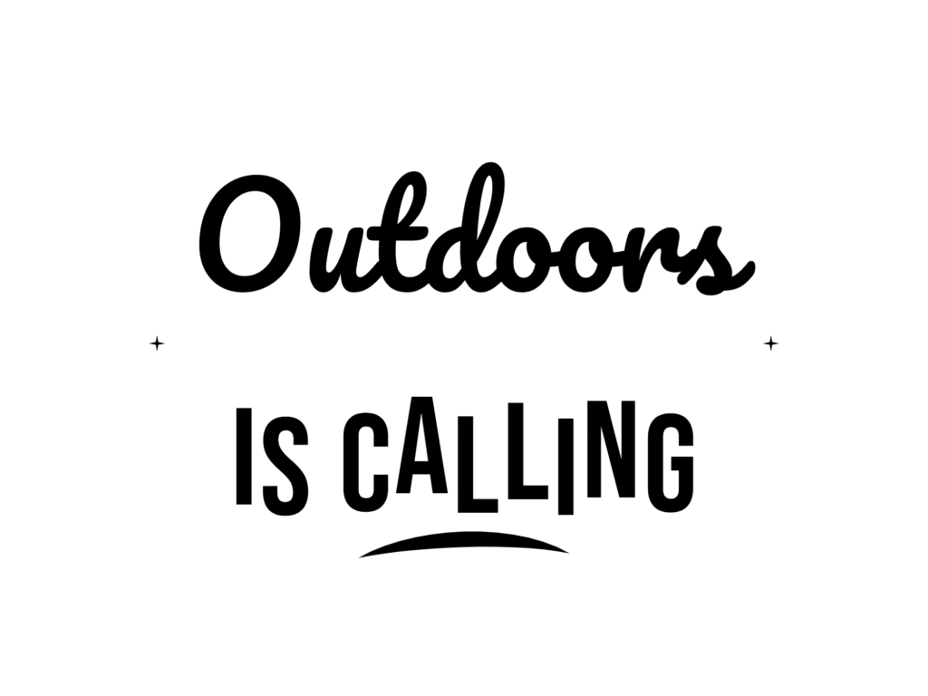 Outdoors IS CALLING — hand-lettered SVG cut file