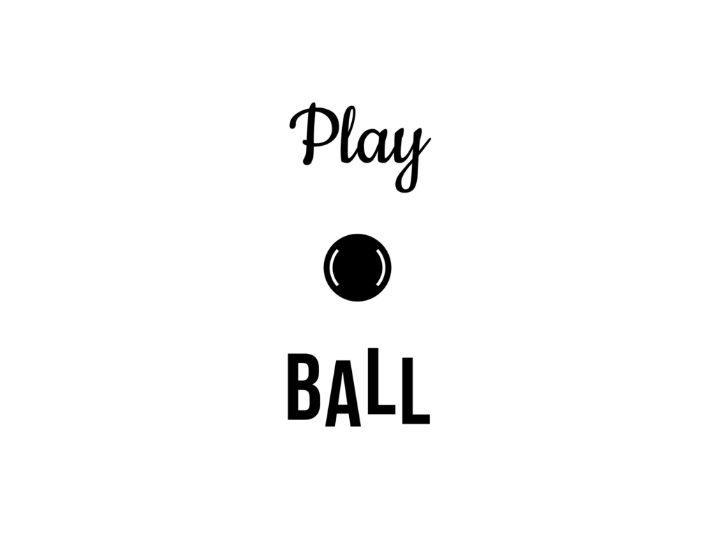 Play BALL — hand-lettered SVG cut file