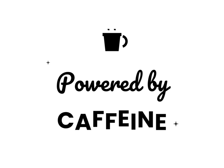 Powered by CAFFEINE — hand-lettered SVG cut file