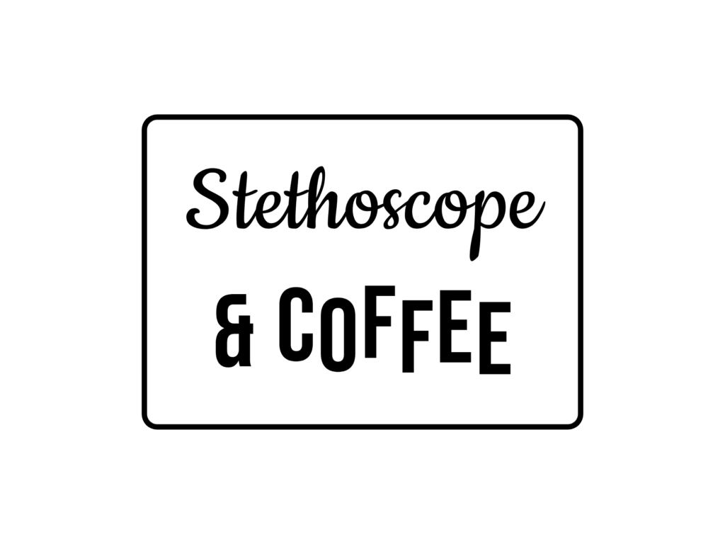 Stethoscope & COFFEE — hand-lettered SVG cut file