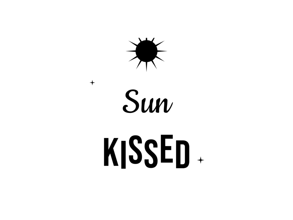 Sun KISSED — hand-lettered SVG cut file