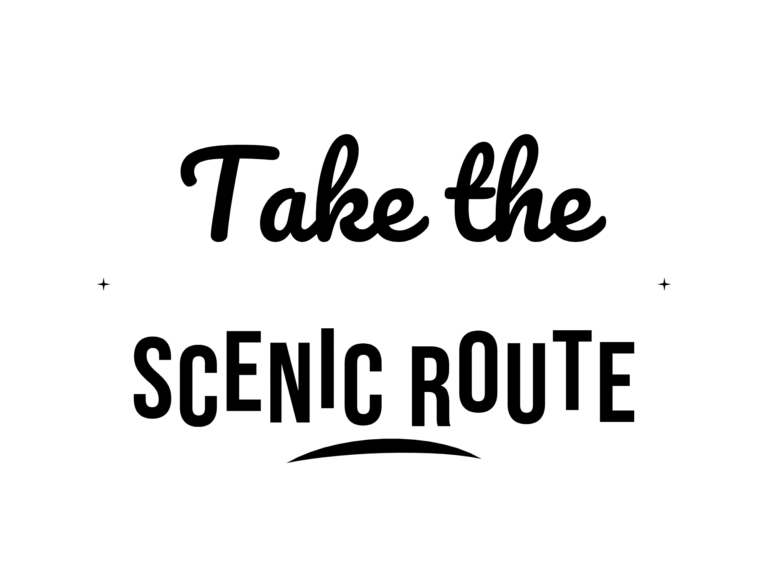 Take the SCENIC ROUTE — hand-lettered SVG cut file