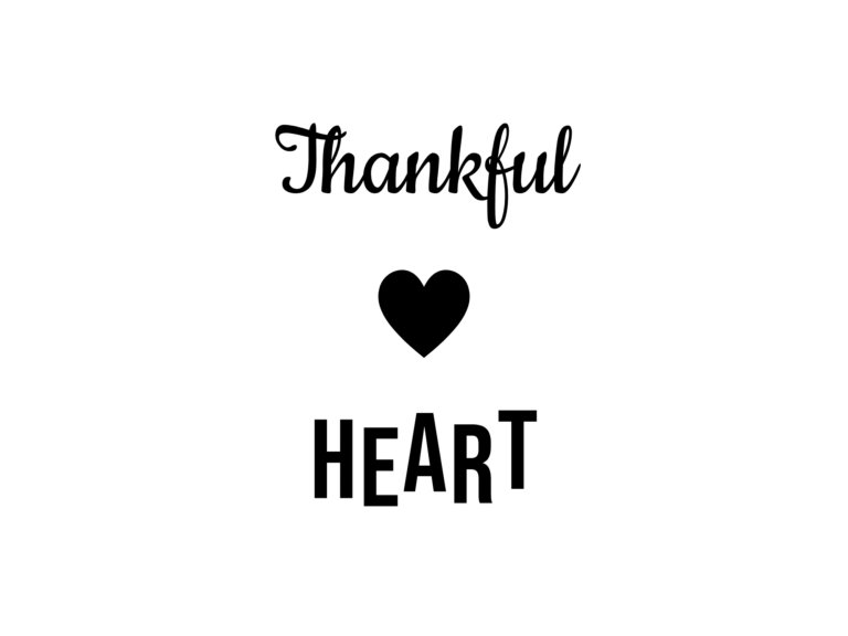 Thankful HEART — hand-lettered SVG cut file